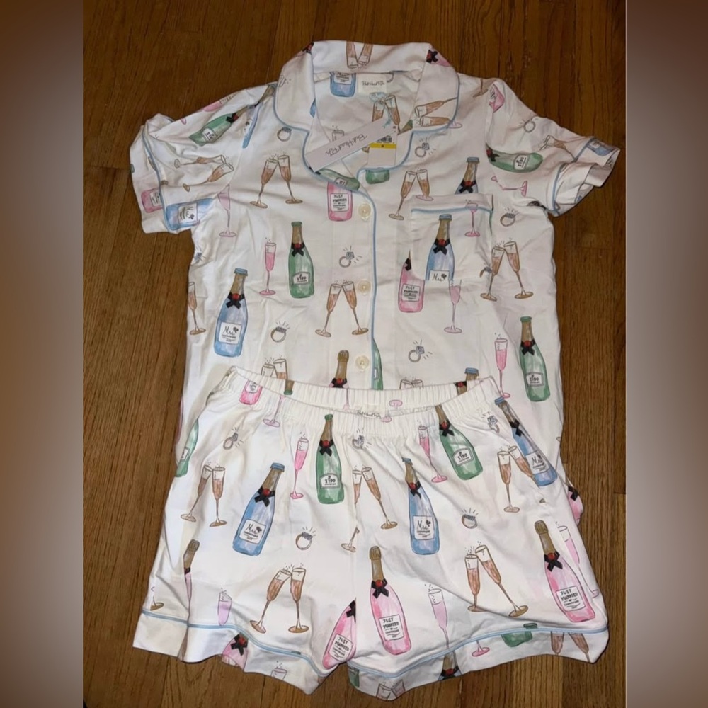 Wedding Champagne Print Pajama Set